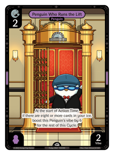 Penguin Who Runs the Lift